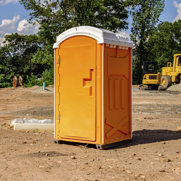 how often are the porta potties cleaned and serviced during a rental period in Clarno